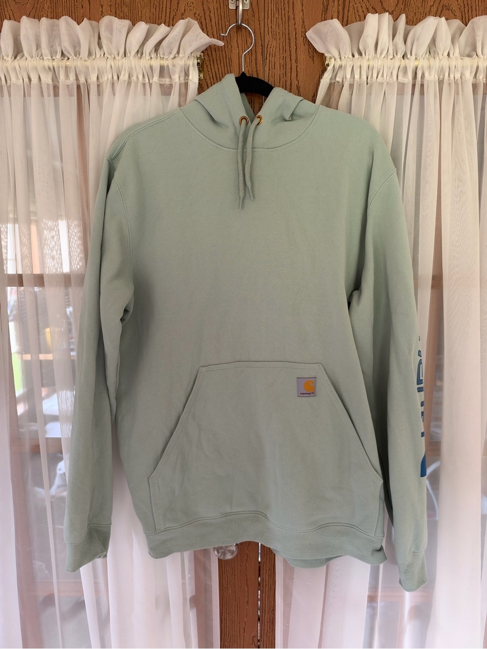 Carhartt Men’s Crewneck Hoodie in Sage Green